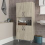 Hanah Home Mueble de Baño Travertino Melamina 59.5x140.3x29.5 cm Armario con Estantes Amplio Almacenamiento
